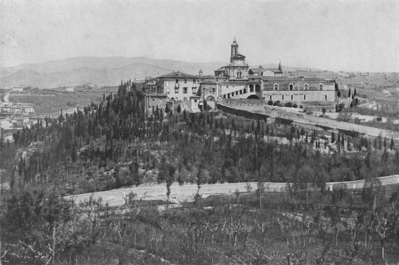 Firenze, ympäristö, Panoraama Certosan luostarista (valkoinen kuva) tekijältä Italian Photographer