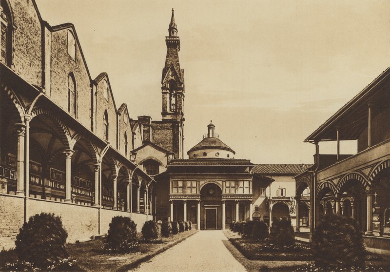 Firenze / Firenze: S Crocen kirkko, luostari (valkoinen kuva) tekijältä Italian Photographer