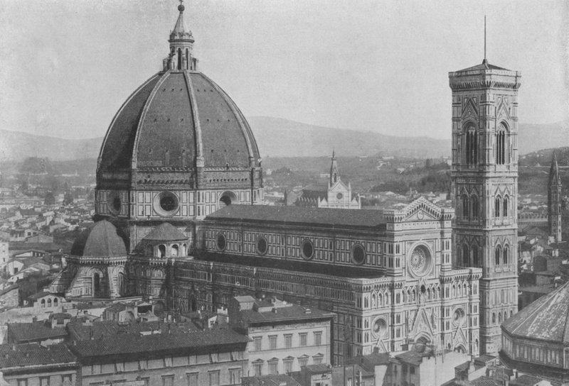 Firenze, katedraali Panoraamanäkymä San Lorenzon kupolista (valkoinen kuva) tekijältä Italian Photographer