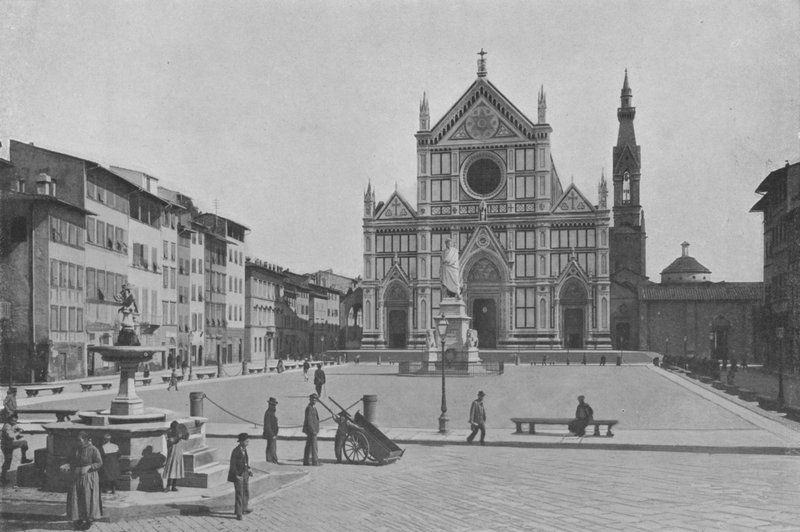Firenze, Piazza S Croce (m/w kuva) tekijältä Italian Photographer