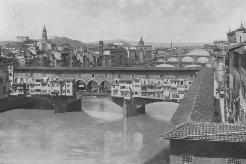 Firenze, Näkymä kolmelle sillalle (valkoinen kuva) tekijältä Italian Photographer
