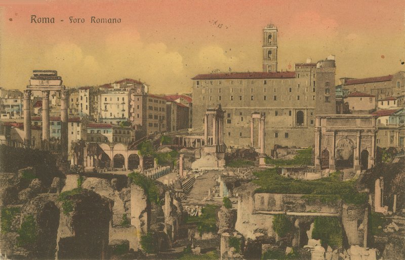 Forum Romanum, Rooma. Postikortti lähetetty 1913 tekijältä Italian Photographer