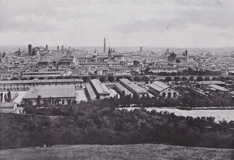 Italia: Bologna, kaupungin panoraama (m/w kuva) tekijältä Italian Photographer