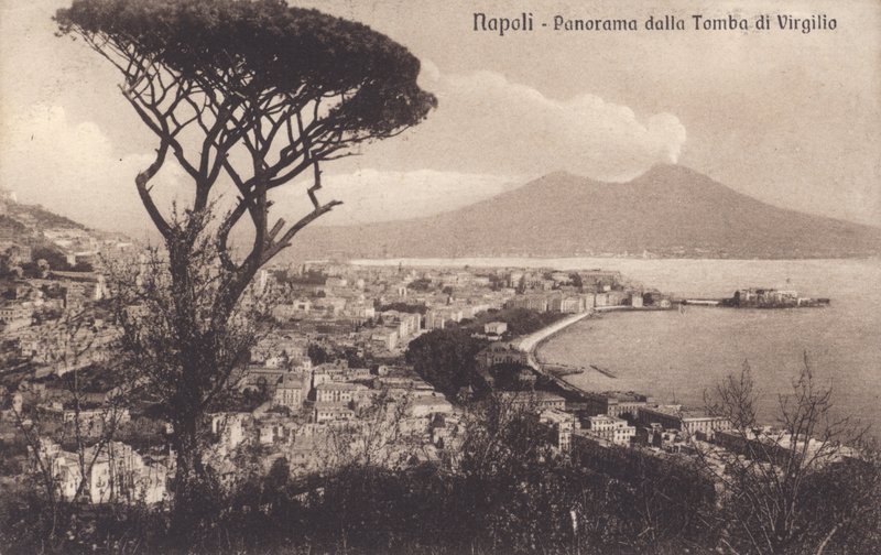 Napoli - Napoli, panoraama Vergiliuksen haudalta (s/w valokuva) tekijältä Italian Photographer