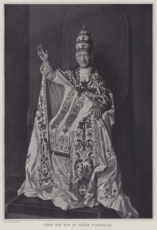 Paavi Leo XIII paavin valtaistuimella (m/w kuva) tekijältä Italian Photographer