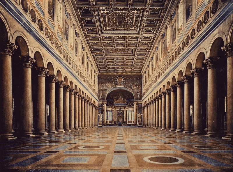 Rooma / Rooma: Pyhän Paavalin basilika, sisätilat (värillinen kuva) tekijältä Italian Photographer