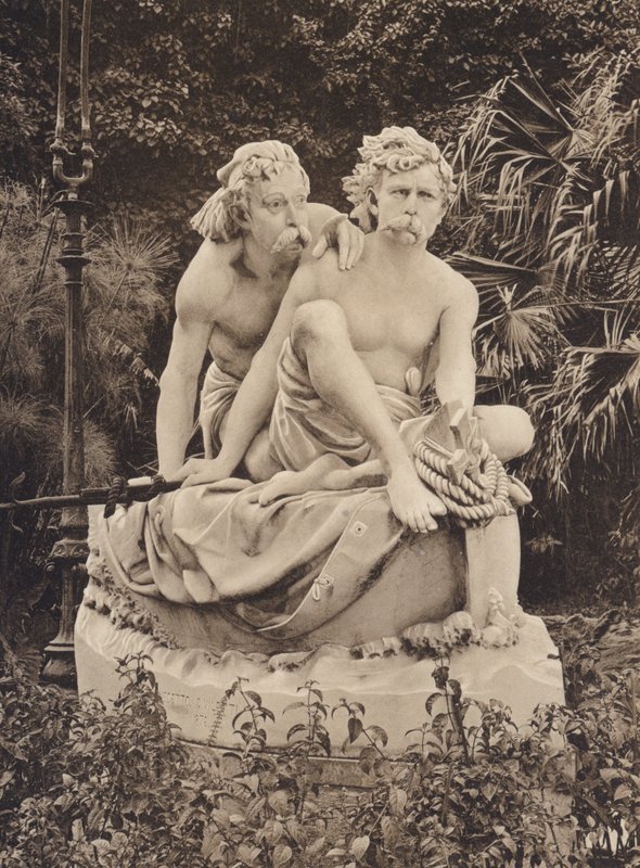 Sisilia / Sisilia: Villa Giulia ja Canaris-ryhmä, Civilettin veistos (s/w-kuva) tekijältä Italian Photographer