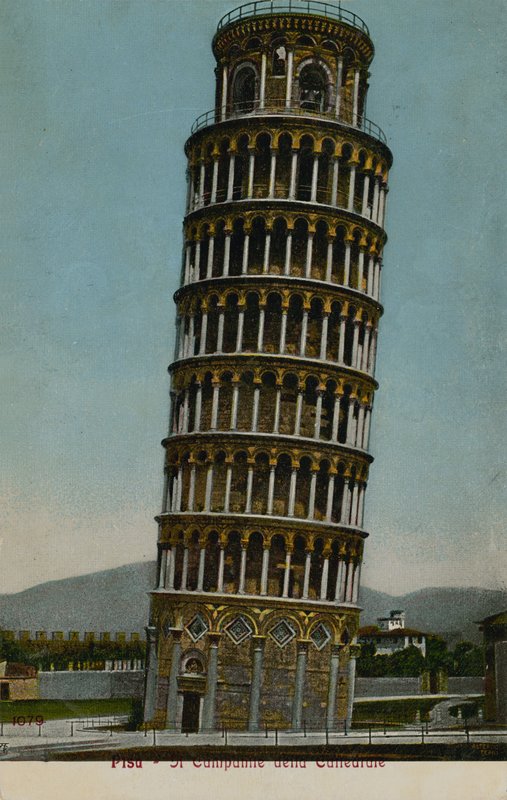 Pisan kalteva torni. Postikortti lähetetty 1913. tekijältä Italian Photographer