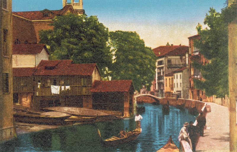 Venetsia/Venetsia: Rio ja Ponte S Trovaso Alle Zattere (värillinen kuva). tekijältä Italian Photographer