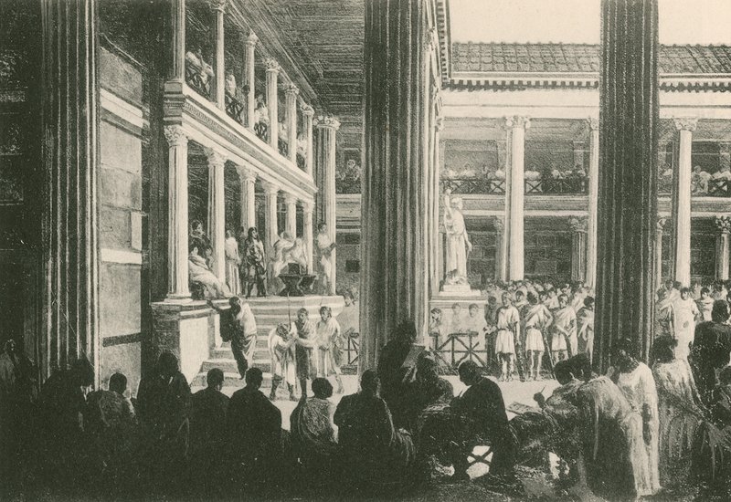 Rikollinen tuomio basilikassa (syväpaino) tekijältä Italian School