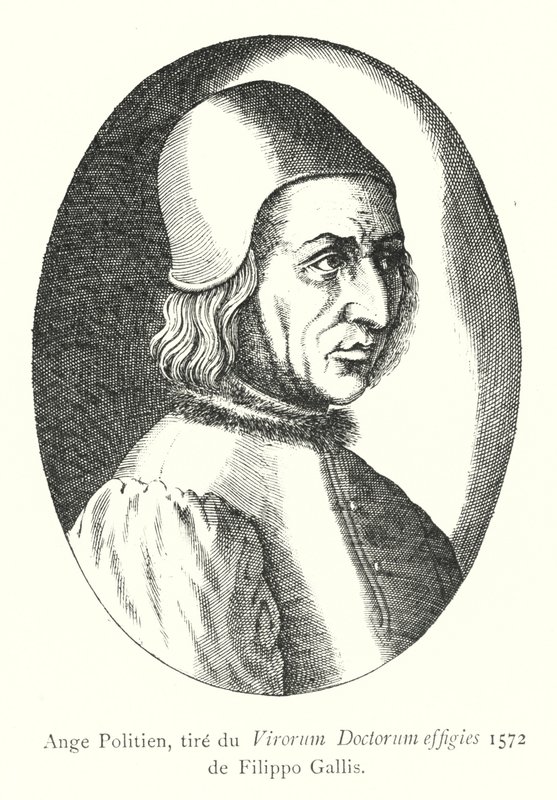 Ange Politien, tohtorimiesten muotokuva, 1572, Filippo Galli (kaiverrus) tekijältä Italian School