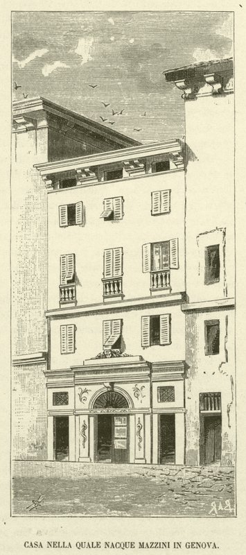 Talo, jossa Mazzini syntyi Genovassa (kaiverrus) tekijältä Italian School