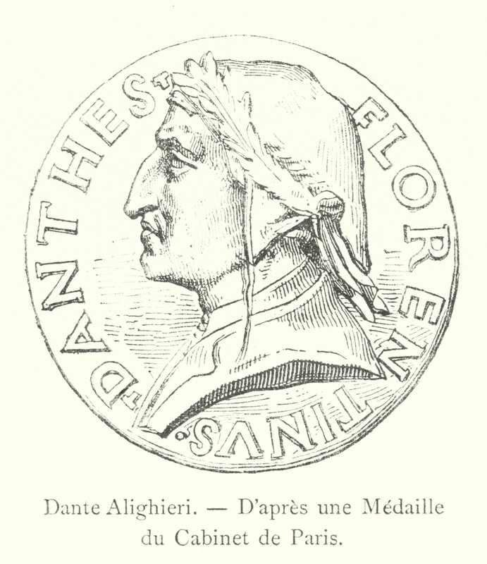 Dante Alighieri, Pariisin kabinetin mitalin jälkeen (kaiverrus) tekijältä Italian School