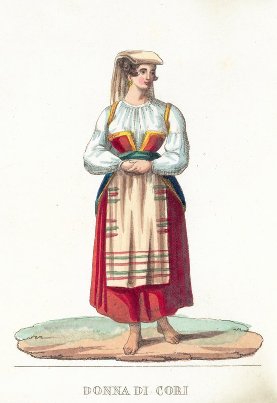 Donna Di Cori (värillinen kaiverrus) tekijältä Italian School