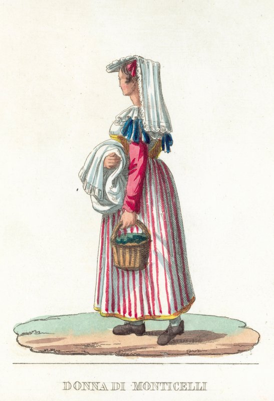 Donna Di Monticelli (värillinen kaiverrus) tekijältä Italian School