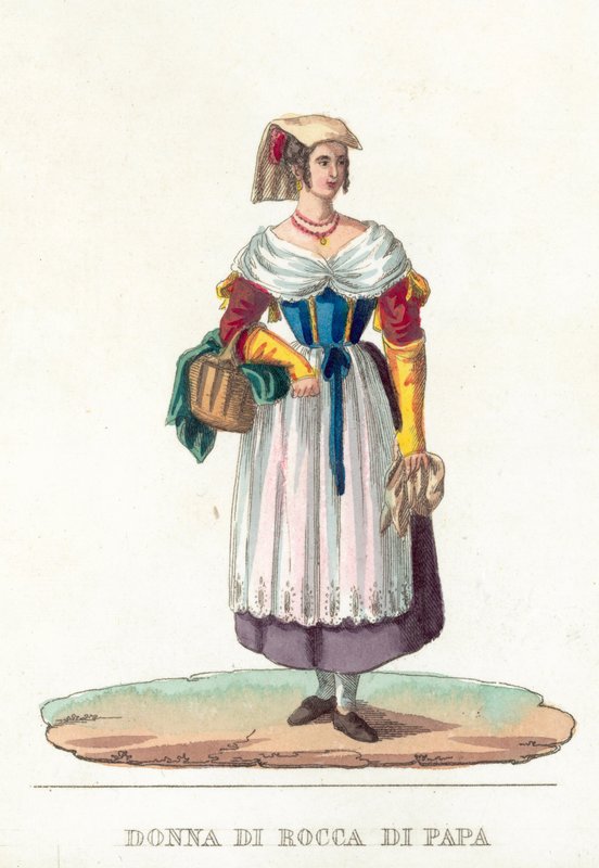 Donna Di Rocca Di Papa (värinen kaiverrus) tekijältä Italian School