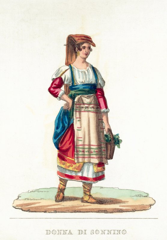 Donna Di Sonnino (värillinen kaiverrus) tekijältä Italian School