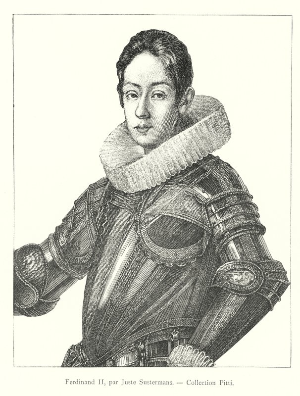 Ferdinand II, kirjoittanut Juste Sustermans, Pitti Collection (kaiverrus) tekijältä Italian School