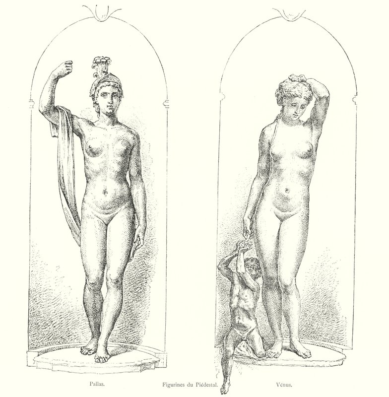 Figurines du Piedestal, Pallas, Venus (kaiverrus) tekijältä Italian School