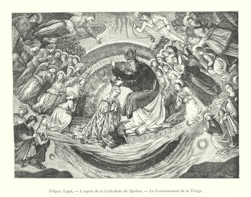 Filippo Lippi, Spoleton katedraalin kupoli, Neitsyen kruunaus (kaiverrus) tekijältä Italian School