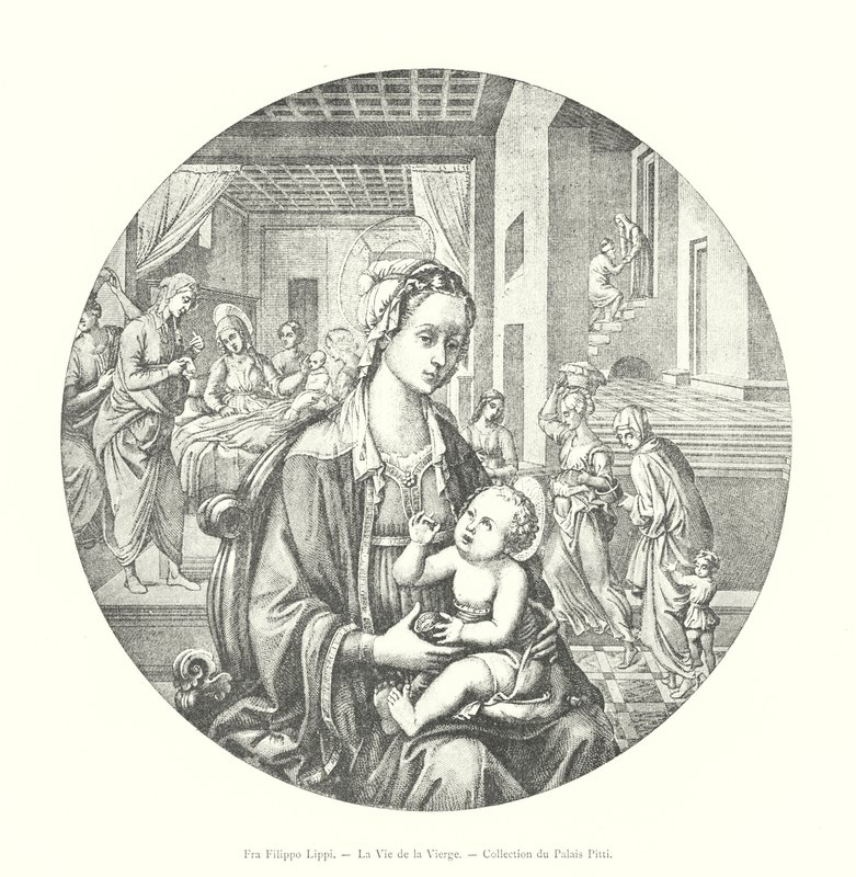 Fra Filippo Lippi, Neitsyen elämä, Pitti Palace Collection (kaiverrus) tekijältä Italian School