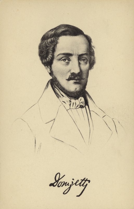 Gaetano Donizetti, italialainen säveltäjä (1797-1848) tekijältä Italian School