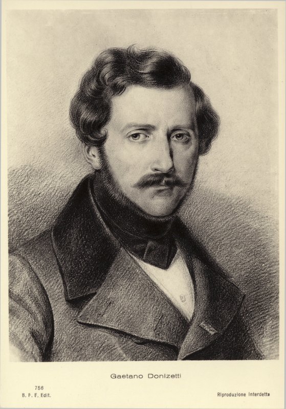 Gaetano Donizetti, italialainen säveltäjä (1797-1848) tekijältä Italian School