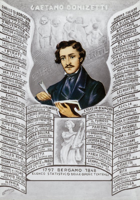 Gaetano Donizetti, italialainen säveltäjä (1797-1848) tekijältä Italian School