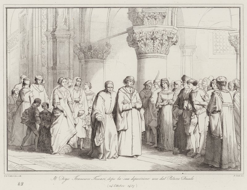 Doge Francesco Foscari poistuttuaan Dogen palatsista tekijältä Italian School