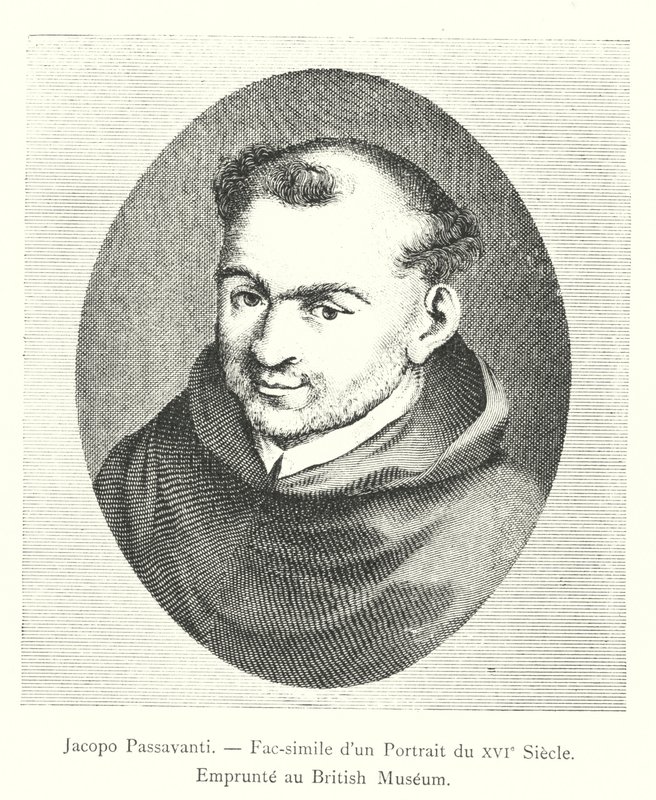 Jacopo Passavanti, faksimile 1500-luvun muotokuvasta, lainattu British Museumista (kaiverrus) tekijältä Italian School