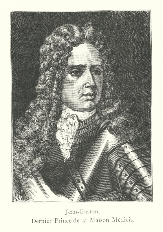 Jean-Gaston, Medici-talon viimeinen prinssi (kaiverrus) tekijältä Italian School