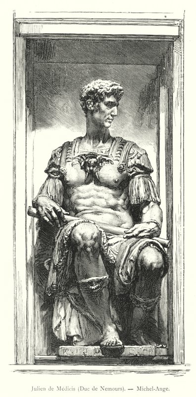 Julien de Medici, Duc de Nemours, Michel-Ange (kaiverrus) tekijältä Italian School