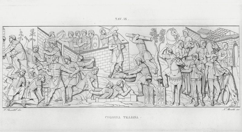 La Colonna Trajana, Trajanuksen pylväs (kaiverrus) tekijältä Italian School