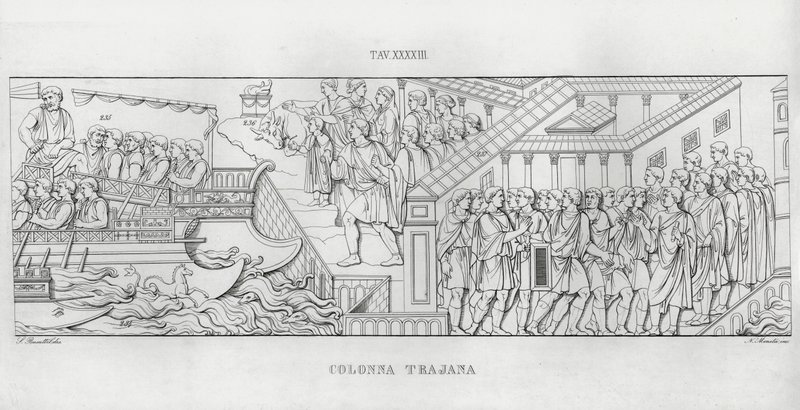 La Colonna Trajana, Trajanuksen pylväs (kaiverrus) tekijältä Italian School
