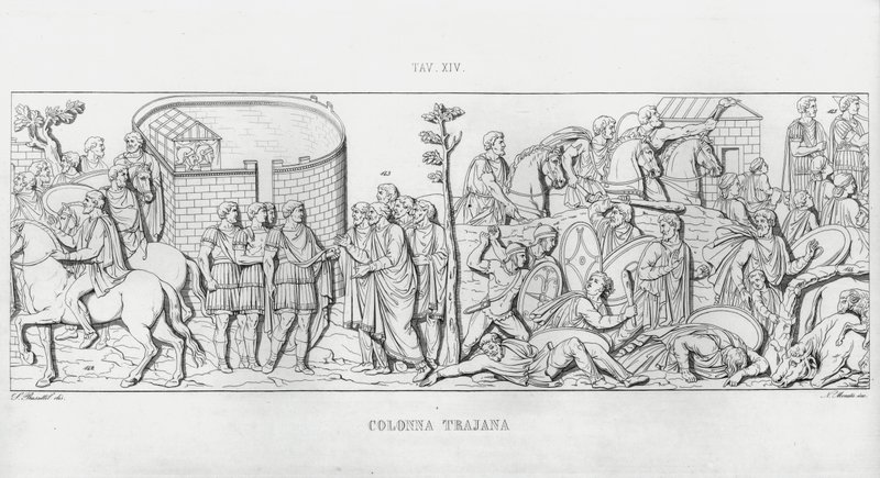 Trajanuksen pylväs, Trajanuksen pylväs (kaiverrus) tekijältä Italian School