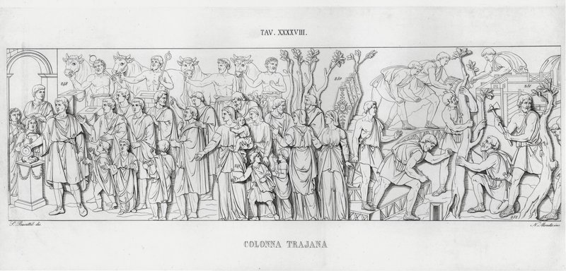 Trajanuksen pylväs, Trajanuksen pylväs (kaiverrus) tekijältä Italian School