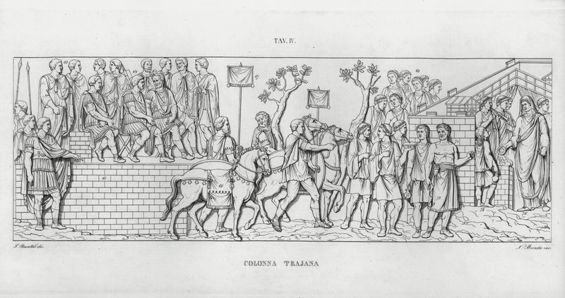 La Colonna Trajana, Trajanuksen pylväs (kaiverrus) tekijältä Italian School