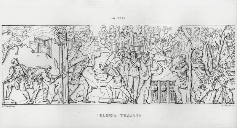 La Colonna Trajana, Trajanuksen pylväs (kaiverrus) tekijältä Italian School