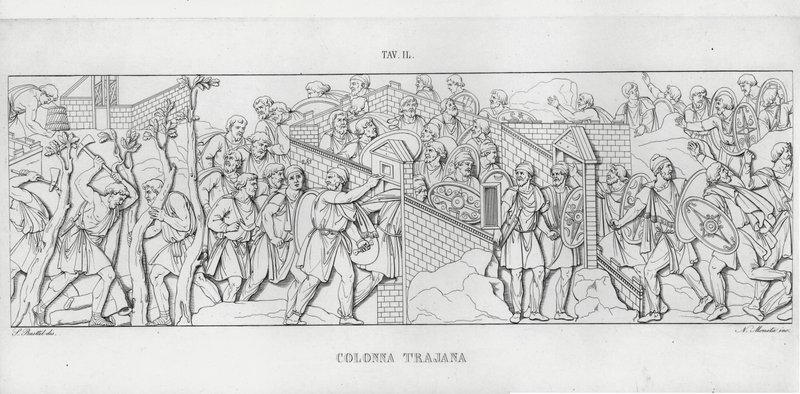 La Colonna Trajana, Trajanuksen pylväs (kaiverrus) tekijältä Italian School
