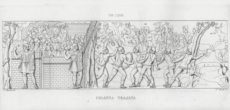 La Colonna Trajana, Trajanuksen pylväs (kaiverrus) tekijältä Italian School