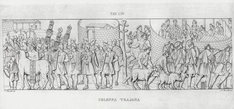 La Colonna Trajana, Trajanuksen pylväs (kaiverrus) tekijältä Italian School