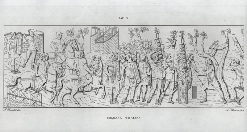 La Colonna Trajana, Trajanuksen pylväs (kaiverrus) tekijältä Italian School