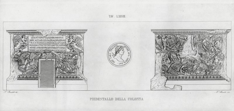 La Colonna Trajana, Trajanuksen pylväs (kaiverrus) tekijältä Italian School