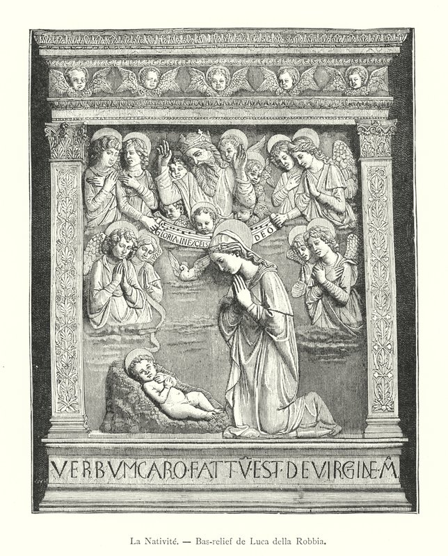 La Nativite, Luca della Robbian bareljeef (kaiverrus) tekijältä Italian School