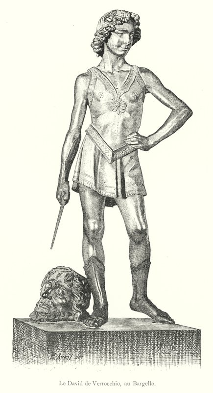 Le David de Verrocchio, au Bargello (kaiverrus) tekijältä Italian School