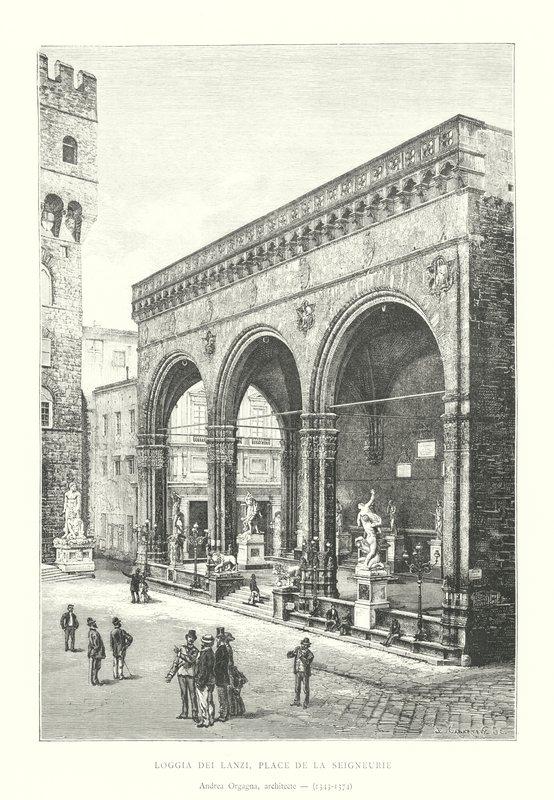 Loggia dei Lanzi, Place de la Seigneurie, Andrea Orgagna, arkkitehti tekijältä Italian School