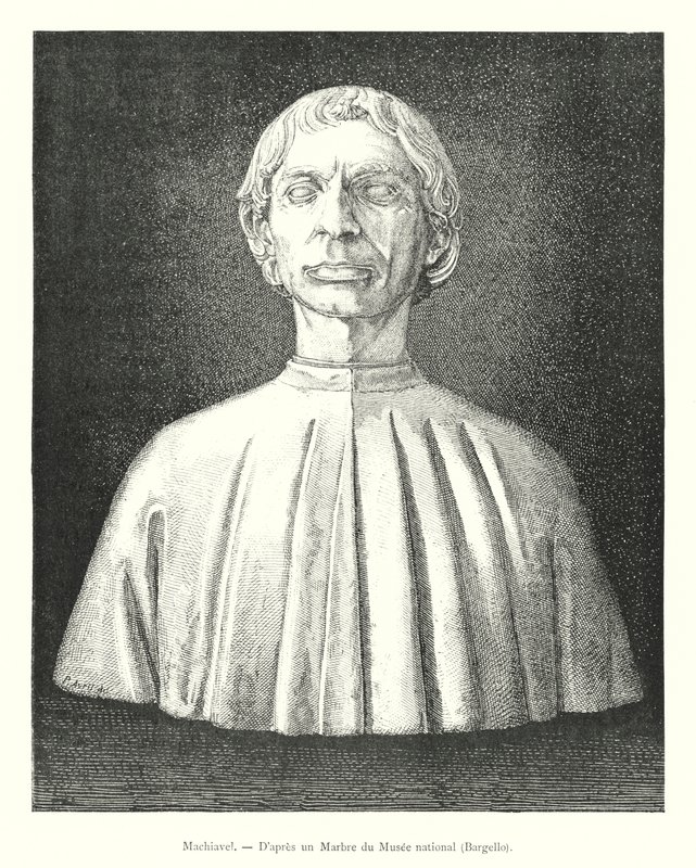 Machiavelli, Kansallismuseon marmorin jälkeen, Bargello (kaiverrus) tekijältä Italian School