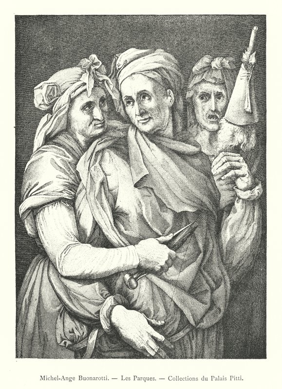 Michelangelo Buonarotti, Puistot, Pittin palatsin kokoelmat (kaiverrus) tekijältä Italian School