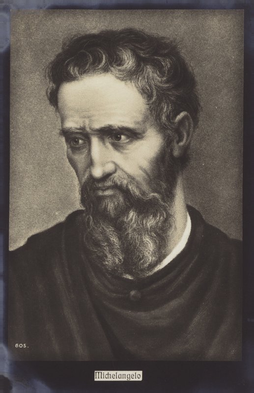 Michelangelo, italialainen kuvanveistäjä, taidemaalari ja arkkitehti (litografia) tekijältä Italian School