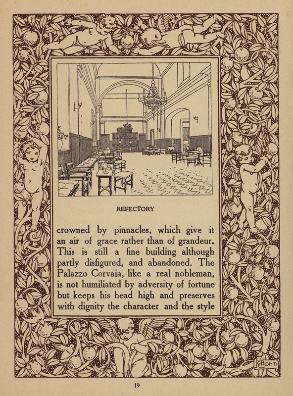 Sivu Taorminan San Domenico Palace -hotellin esitteestä (litografia). tekijältä Italian School